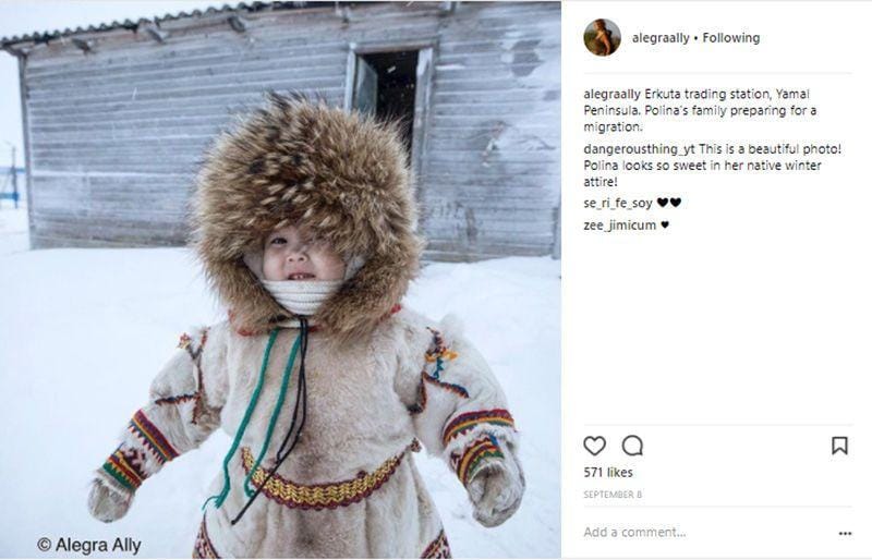 Anak perempuan suku nenet di Siberia